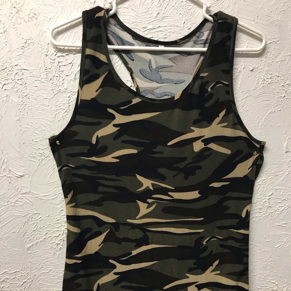 Green Camo Tank Top